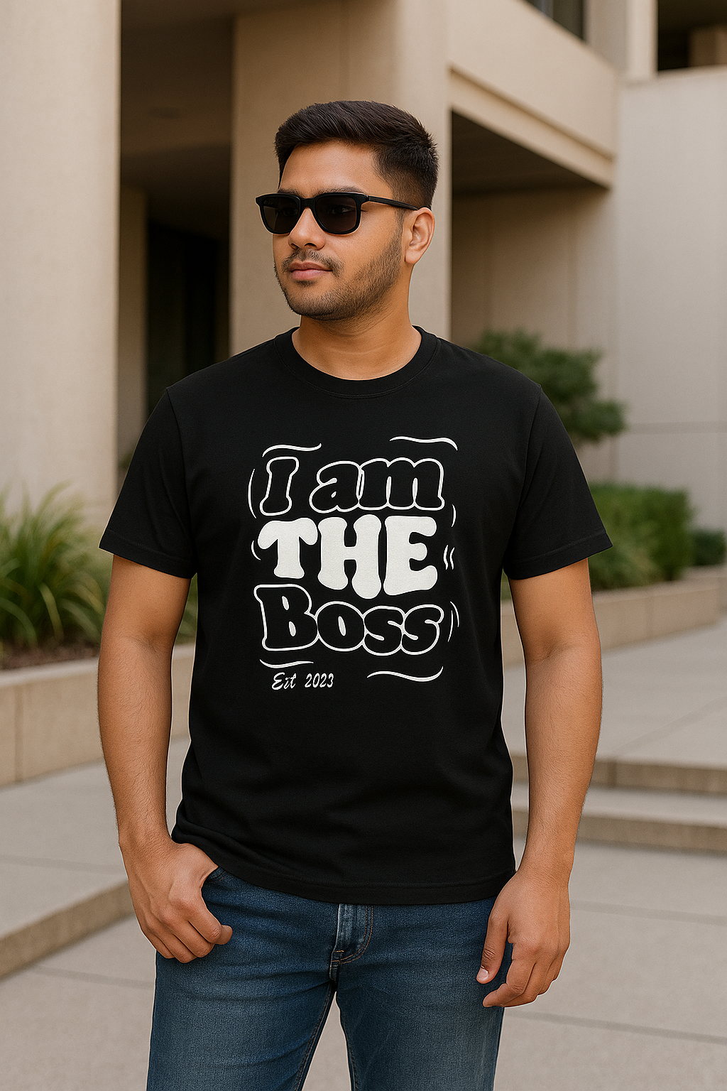 Am The Boss – Bold Typography Graphic T-Shirt